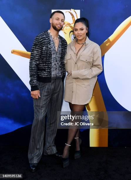 Stephen Curry and Ayesha Curry attend the world premiere of Universal Pictures' "NOPE" at TCL Chinese Theatre on July 18, 2022 in Hollywood,...