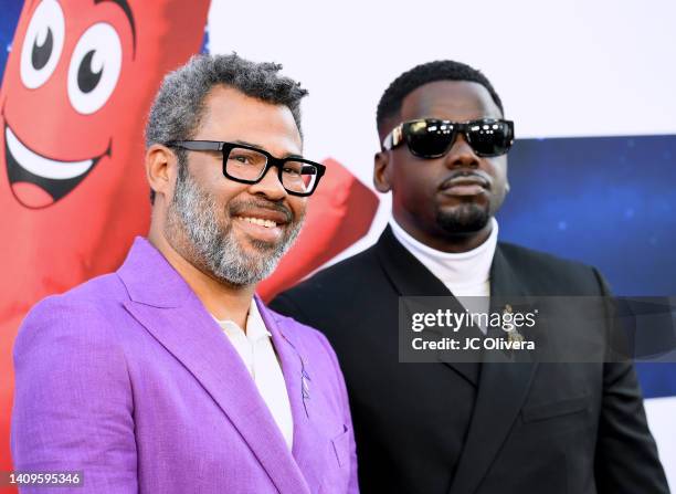 Jordan Peele and Daniel Kaluuya attend the world premiere of Universal Pictures' "NOPE" at TCL Chinese Theatre on July 18, 2022 in Hollywood,...