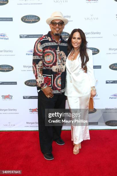 Dave Justice and Rebecca Villalobos Justice attend An Evening Of Champions To Kick Off MLB All-Star Weekend hosted by Dave and Tonya Winfield on July...