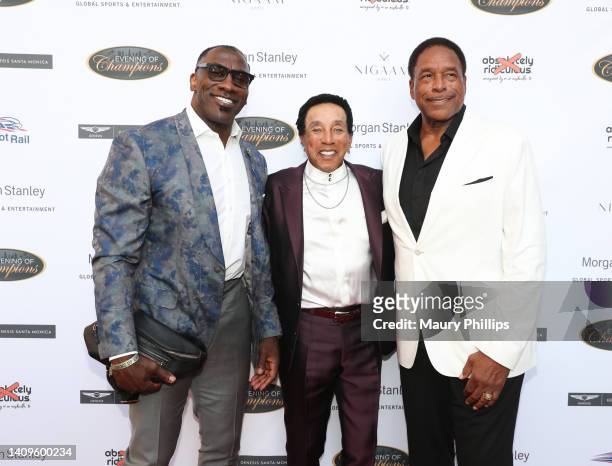 Shannon Sharpe, Smokey Robinson and Dave Winfield attend An Evening Of Champions To Kick Off MLB All-Star Weekend hosted by Dave and Tonya Winfield...
