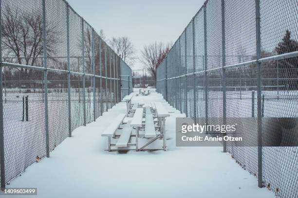 tennis courts in winter - annie otzen stock pictures, royalty-free photos & images