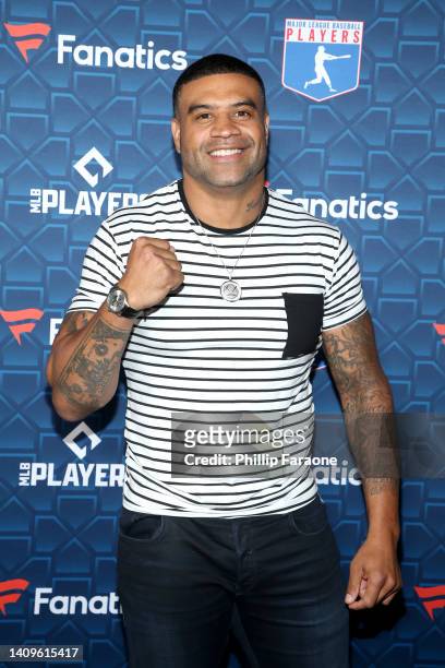 Shawne Merriman attends the “Players Party” co-hosted by Michael Rubin, MLBPA and Fanatics at City Market Social House on July 18, 2022 in Los...