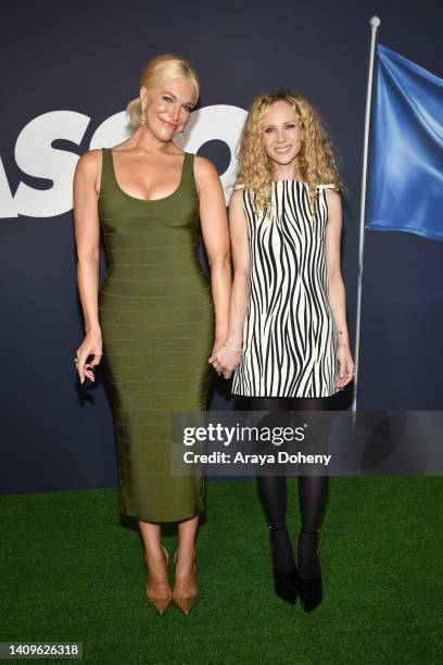 Hannah Waddingham and Juno Temple attends the Los Angeles FYC Special Screening of Apple TV+'s "Ted Lasso" at The Maybourne Beverly Hills on July 18,...