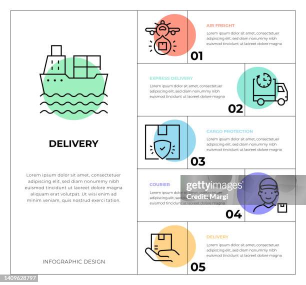 delivery infographic concepts - infographics business store stock illustrations