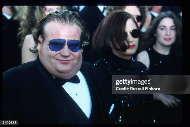 Actor Chris Farley arrives at the 69th Annual Academy Awards ceremony March 24, 1997 in Los Angeles, CA.