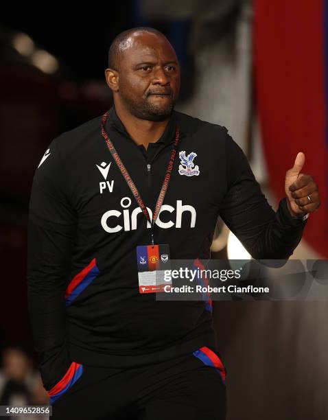 Crystal Palace coach, Patrick Vieira is seen prior to the Pre-Season Friendly match between Manchester United and Crystal Palace at Melbourne Cricket...