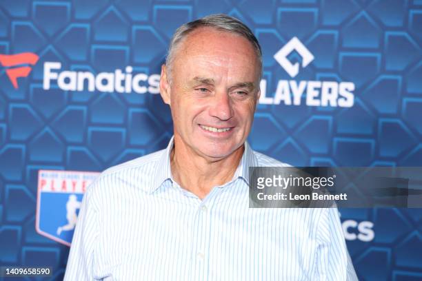 Rob Manfred attends Michael Rubin's MLBPA x Fanatics party at City Market Social House on July 18, 2022 in Los Angeles, California.