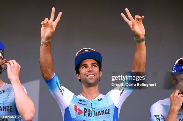 Michael Matthews of Australia and Team BikeExchange - Jayco during the team presentation prior to the 109th Tour de France 2022, Stage 16 a 178,5km...