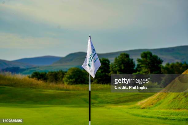 Pinflag on 9th green prior to The Senior Open Presented by Rolex at The King's Course on July 19, 2022 in Gleneagles, United Kingdom.