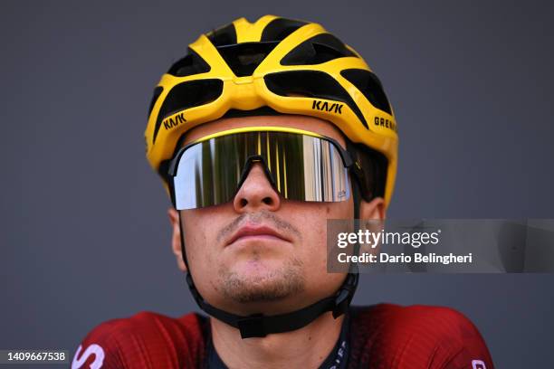 Thomas Pidcock of United Kingdom and Team INEOS Grenadiers during the team presentation prior to the 109th Tour de France 2022, Stage 16 a 178,5km...