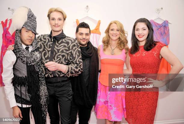 Designers Mondo Guerra, Austin Scarlett, Michael Costello, Nanette Lepore and Kenley Collins attend the "Project Runway All Stars" screening party at...