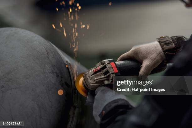 close-up of electric grinder. - slijptol stockfoto's en -beelden