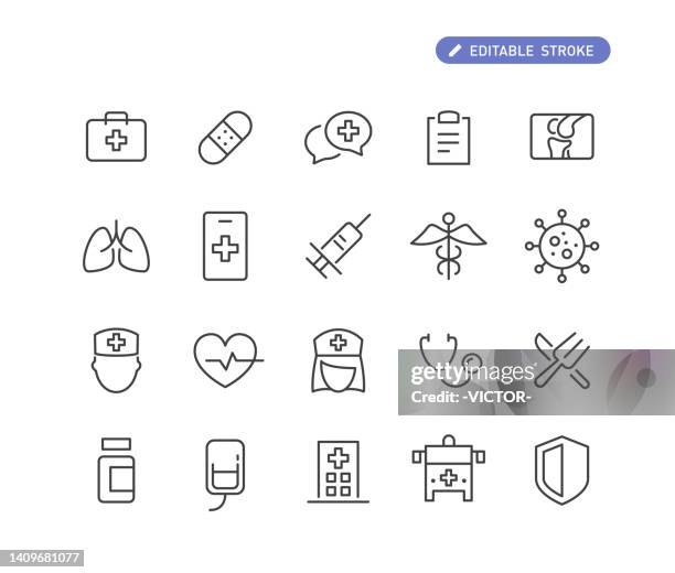 medical icons - line series - medical symbol stock illustrations