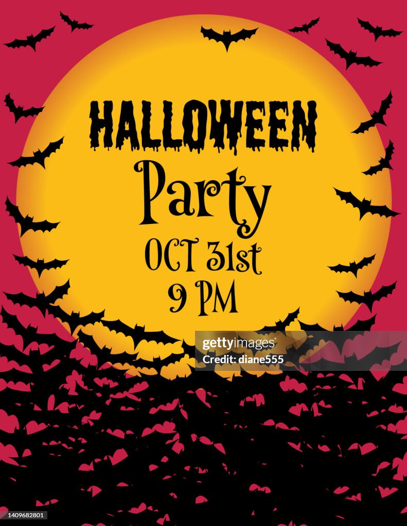 Halloween Party Invitation Template High-Res Vector Graphic - Getty Images