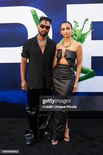 Miguel and Nazanin Mandi attend the world premiere of Universal Pictures' "NOPE" at TCL Chinese Theatre on July 18, 2022 in Hollywood, California.