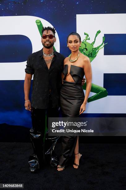 Miguel and Nazanin Mandi attend the world premiere of Universal Pictures' "NOPE" at TCL Chinese Theatre on July 18, 2022 in Hollywood, California.