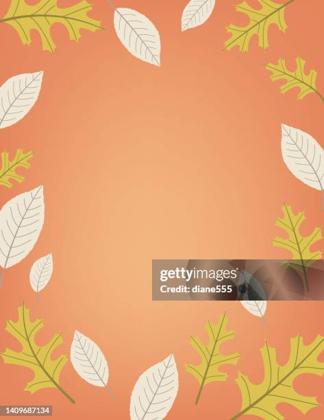 fall leaves border background template - fall leaves border stock illustrations