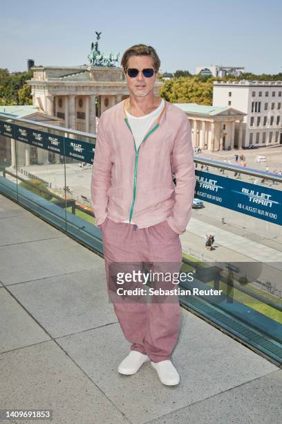 Actor Brad Pitt attends the "Bullet Train" photocall at Akademie der Kuenste on July 19, 2022 in Berlin, Germany.