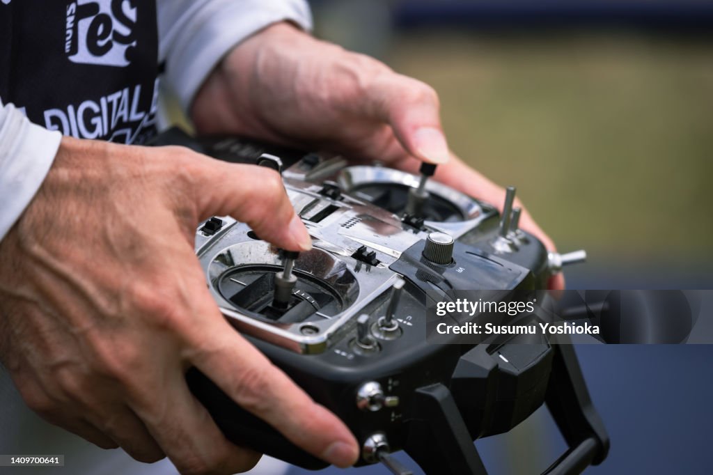 A day when friends gathered at a practice field to practice racing drones.