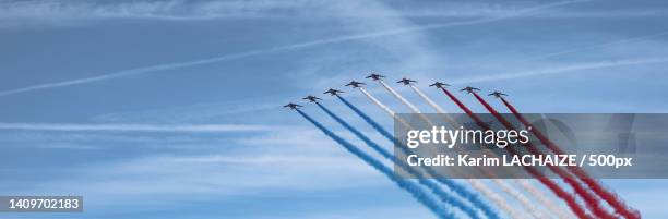 14th of july - patrouille de france,paris,france - air show stock pictures, royalty-free photos & images