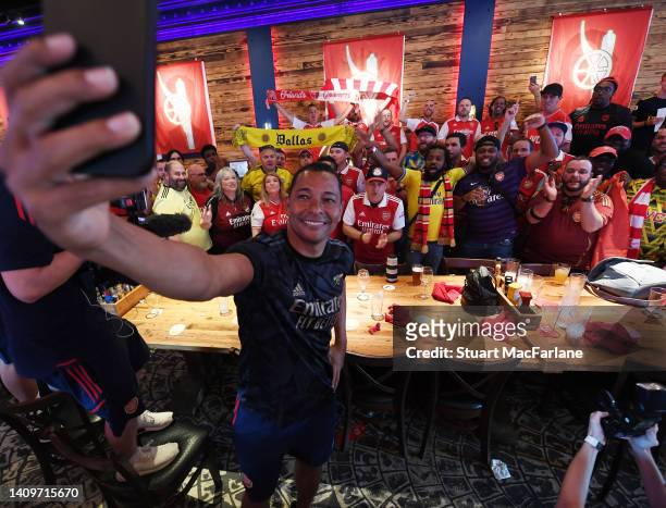 Arsenal legend Gilberto during at a fan event in Orlando on July 19, 2022 in Orlando, Florida.