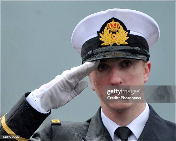 Prince Joachim stands during the Military Oath Taking Ceremony at the Base Navale Zeebrugge on March 5,2012 in Zeebrugge,Belgium.