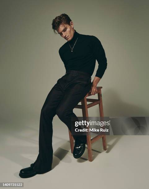 Model Oliver Cheshire is photographed for Prestige Runway Magazine Hong Kong on July 22, 2017 in London, England. PUBLISHED IMAGE.