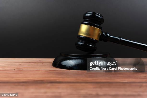 close up of gavel and block - penalty stock-fotos und bilder