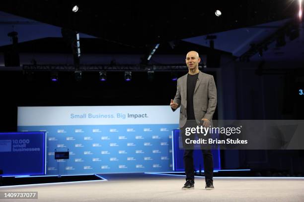 Wharton Organizational Psychologist and Author Adam Grant onstage during a panel at the 2022 Goldman Sachs 10,000 Small Businesses Summit at Gaylord...