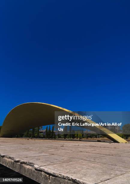 Broken strucure in Rashid Karami International Fair by Oscar Niemeyer, North Governorate, Tripoli, Lebanon on June 3, 2022 in Tripoli, Lebanon.
