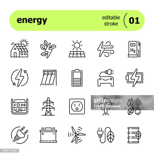 ilustrações de stock, clip art, desenhos animados e ícones de energy line icon - gerador