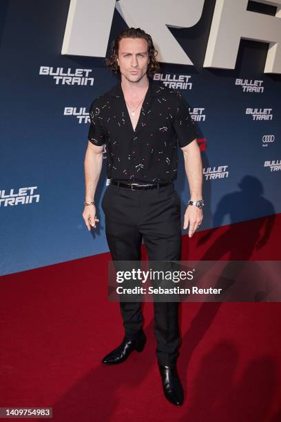 Aaron Taylor-Johnson attends the "Bullet Train" Red Carpet Screening at Zoopalast on July 19, 2022 in Berlin, Germany.