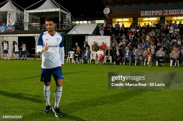 Felipe Anderson of SS Lazio during the SS Lazio team presentation on July 19, 2022 in Auronzo di Cadore, Italy.