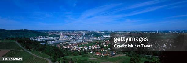 skyline view of stuttgart - stuttgart skyline stock pictures, royalty-free photos & images