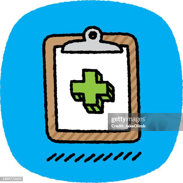 ilustraciones, imágenes clip art, dibujos animados e iconos de stock de doodle de portapapeles médico 7 - letter x