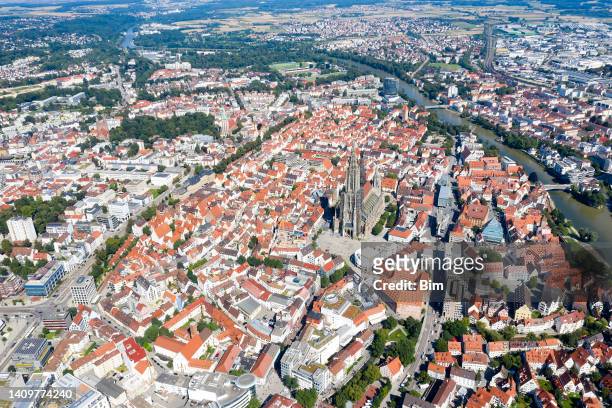 city of ulm, aerial view, germany - ulm stock pictures, royalty-free photos & images