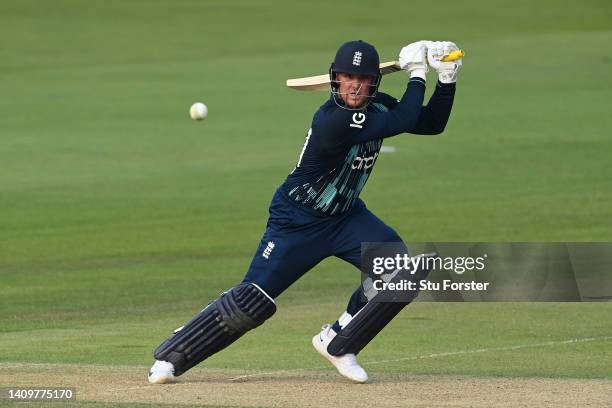 England batsman Jason Roy in batting action during the First Royal London ODI match between England and South Africa at Emirates Riverside on July...