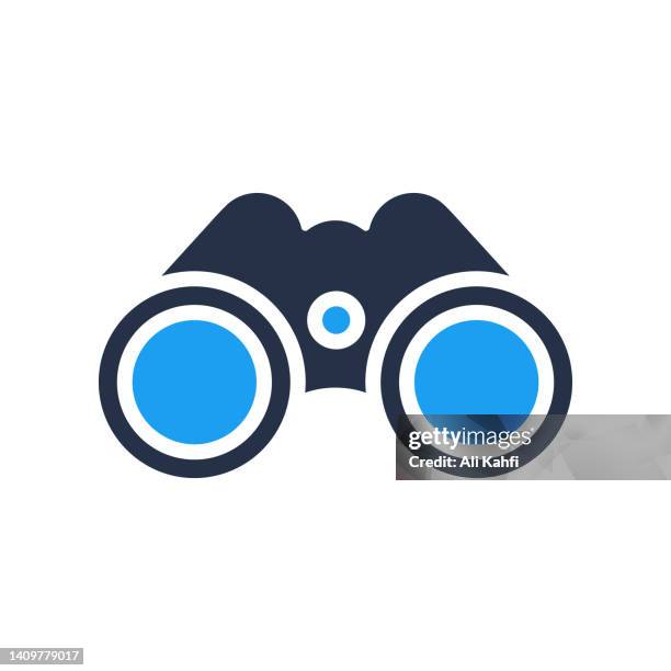 stockillustraties, clipart, cartoons en iconen met binoculars icon - verrekijker