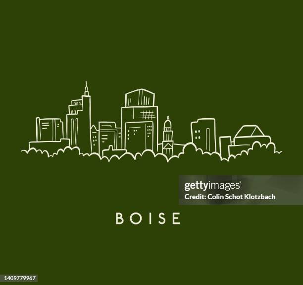 ilustraciones, imágenes clip art, dibujos animados e iconos de stock de panorama de boise - idaho