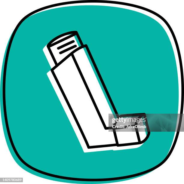 asthma inhaler doodle 2 - inhaler stock illustrations