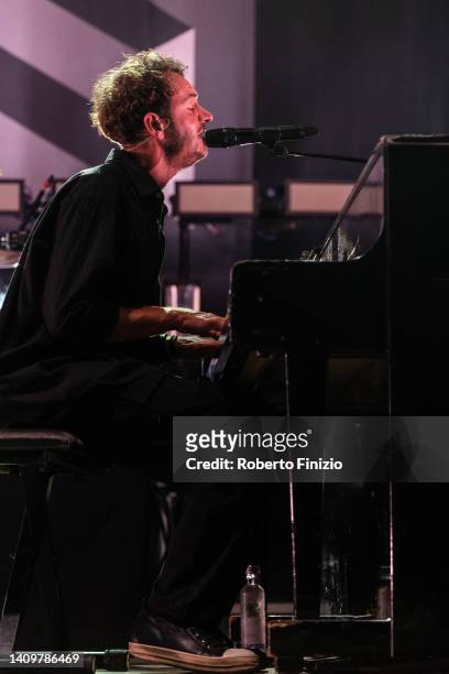 Tom Smith of Editors performs at Balena Festival at Arena Del Mare on July 19, 2022 in Genoa, Italy.