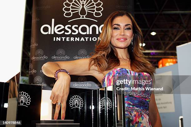 Jana Ina presents the Alessandro Nail Fashion Show during the "BEAUTY INTERNATIONAL” fair at Duesseldorf Messe on March 9, 2012 in Duesseldorf,...