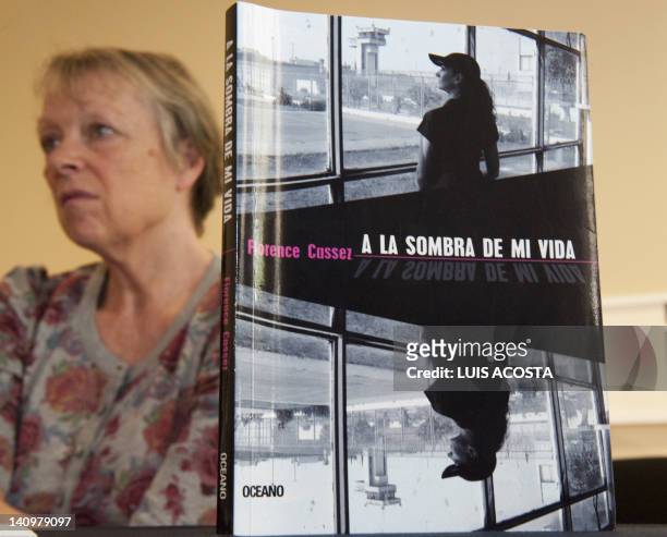 Charlotte Cassez, mother of Florence Cassez who has been in prison in Mexico for five years for kidnapping, is seen next to her daugther's book "A la...