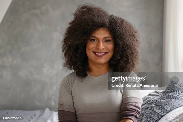 african american transgender woman portrait - transgender bildbanksfoton och bilder