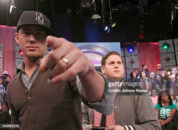 Channing Tatum and Jonah Hill visit BET's "106 & Park" at BET Studios on March 5, 2012 in New York City.