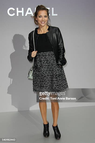 Melissa Theuriau attends the Chanel Ready-To-Wear Fall/Winter 2012 show as part of Paris Fashion Week at Grand Palais on March 6, 2012 in Paris,...