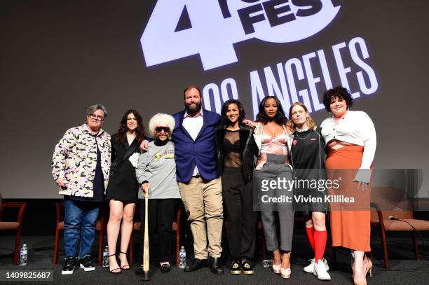 Rosie O'Donnell, Abbi Jacobson, Maybelle Blair, Will Graham, Desta Tedros Reff, Chanté Adams, Kelly McCormack and Melanie Field pose onstage during...