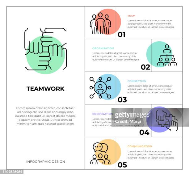 teamwork infographic concepts - partnership infographic stock illustrations