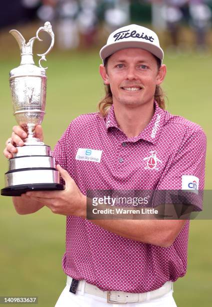 Cameron Smith of Australia poses with the Claret Jug after winning The 150th Open at St Andrews Old Course on July 17, 2022 in St Andrews, Scotland.