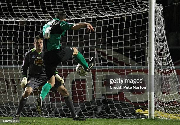Craig Stanley of Bristol Rovers scores his sides first goal during the npower League Two match between Northampton Town and Bristol Rovers at...